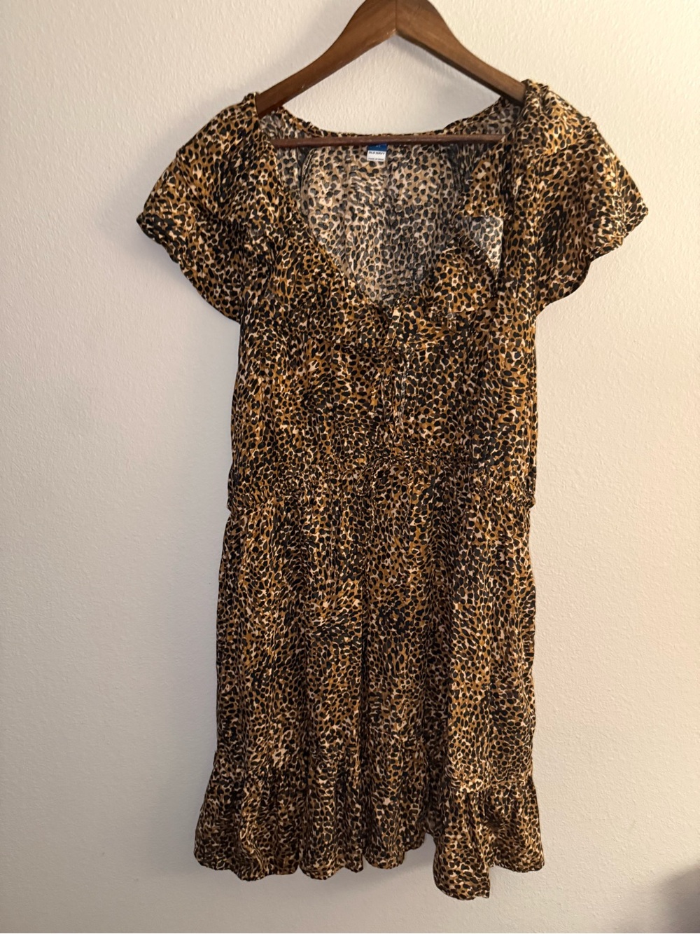 Old Navy Leopard Print Midi Dress - Brown, Black